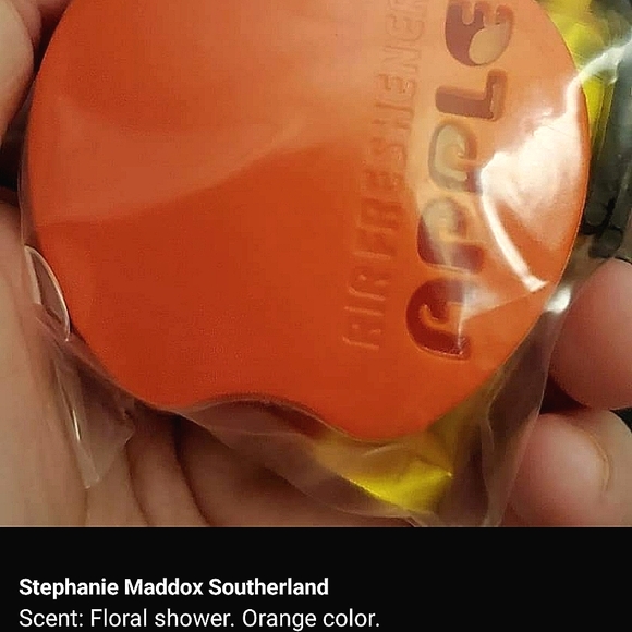 4 plastic apple car air fresheners. 4 colors. - Picture 2 of 9